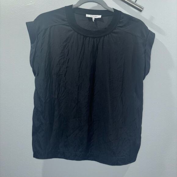 FRAME 100% Silk Black Top - Size XS - Picture 5 of 14